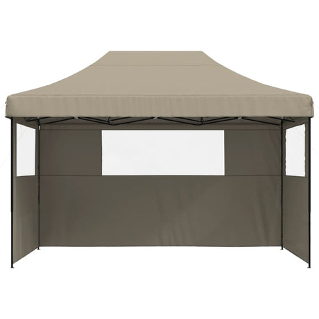 Tente de fête pop-up pliable Vidaxx avec 3 parois latérales taupe