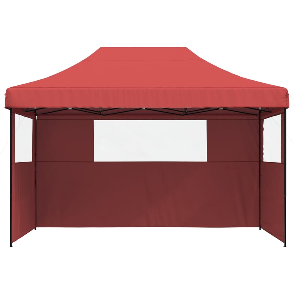 Tente de fête pop-up pliable Vidaxx avec 3 parois latérales en rouge bordeaux