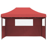 Vidaxl PartyTent Plegable plegable con 3 paredes laterales Burdeos Red