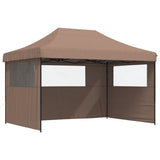 Tente de fête pop-up pliable Vidaxx avec 3 parois latérales marron