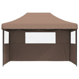 Tente de fête pop-up pliable Vidaxx avec 3 parois latérales marron