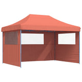 Tente de fête pop-up pliable Vidaxx avec 3 parois latérales, couleur terre cuite