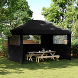 Vidaxl PartyTent Plegable plegable con 3 paredes laterales negros