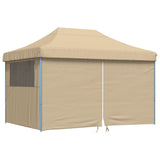 Tente de fête pop-up pliable Vidaxx avec 4 parois latérales beige