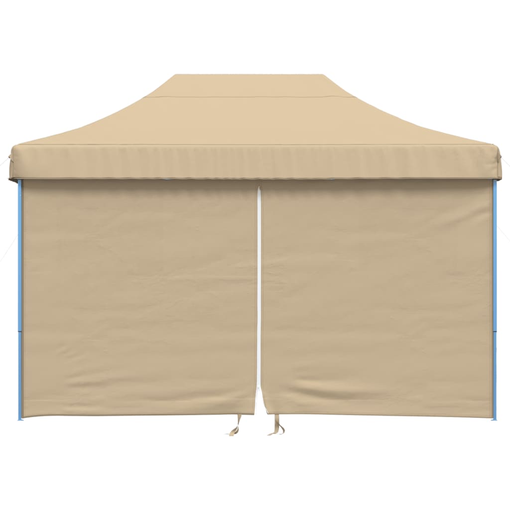 Tente de fête pop-up pliable Vidaxx avec 4 parois latérales beige