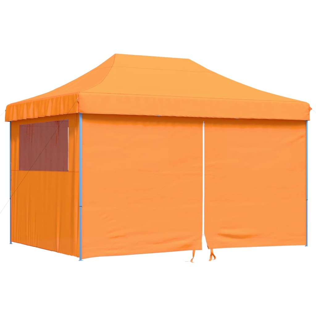 Vidaxl Partytent Foldable Pop-Up With 4 Side Walls Orange