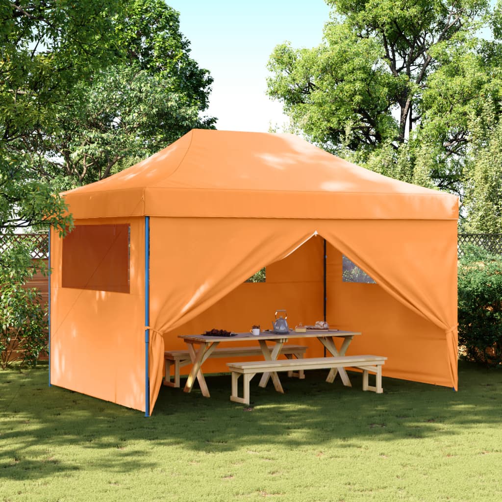 Tente de fête pop-up pliable Vidaxx avec 4 parois latérales orange