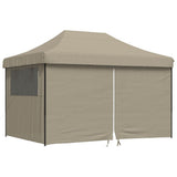Tente de fête pop-up pliable Vidaxx avec 4 parois latérales taupe