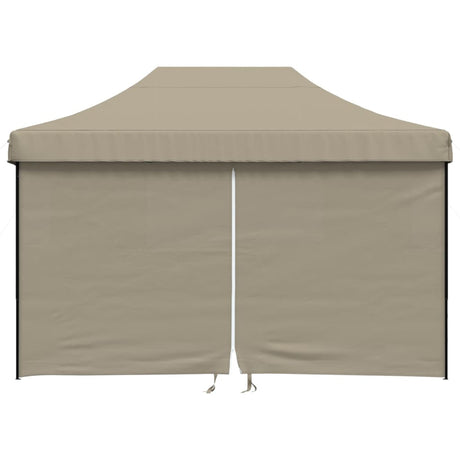 Tente de fête pop-up pliable Vidaxx avec 4 parois latérales taupe