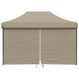 Vidaxl PartyTent sammenleggbar pop-up med 4 sidevegger taupe