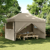 Tente de fête pop-up pliable Vidaxx avec 4 parois latérales taupe