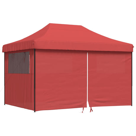 Tente de fête pop-up pliable Vidaxx avec 4 parois latérales en rouge bordeaux