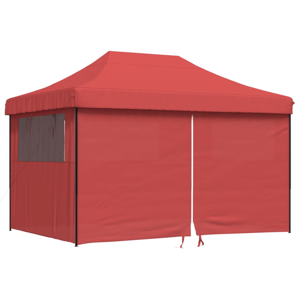 Pop-up pieghevole Vidaxl PartyTent con 4 pareti laterali Bordeaux rosso