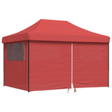 Vidaxl Partytent Foldable Pop-Up With 4 Side Walls Bordeaux Red