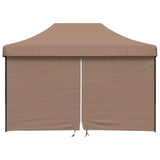 Tente de fête pop-up pliable Vidaxx avec 4 parois latérales marron