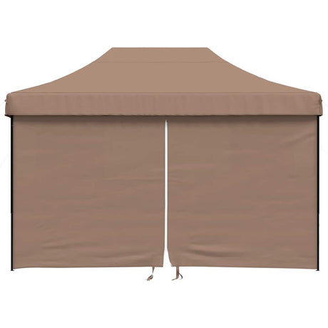 Tente de fête pop-up pliable Vidaxx avec 4 parois latérales marron