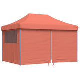 Tente de fête pop-up pliable Vidaxx avec 4 parois latérales, couleur terre cuite