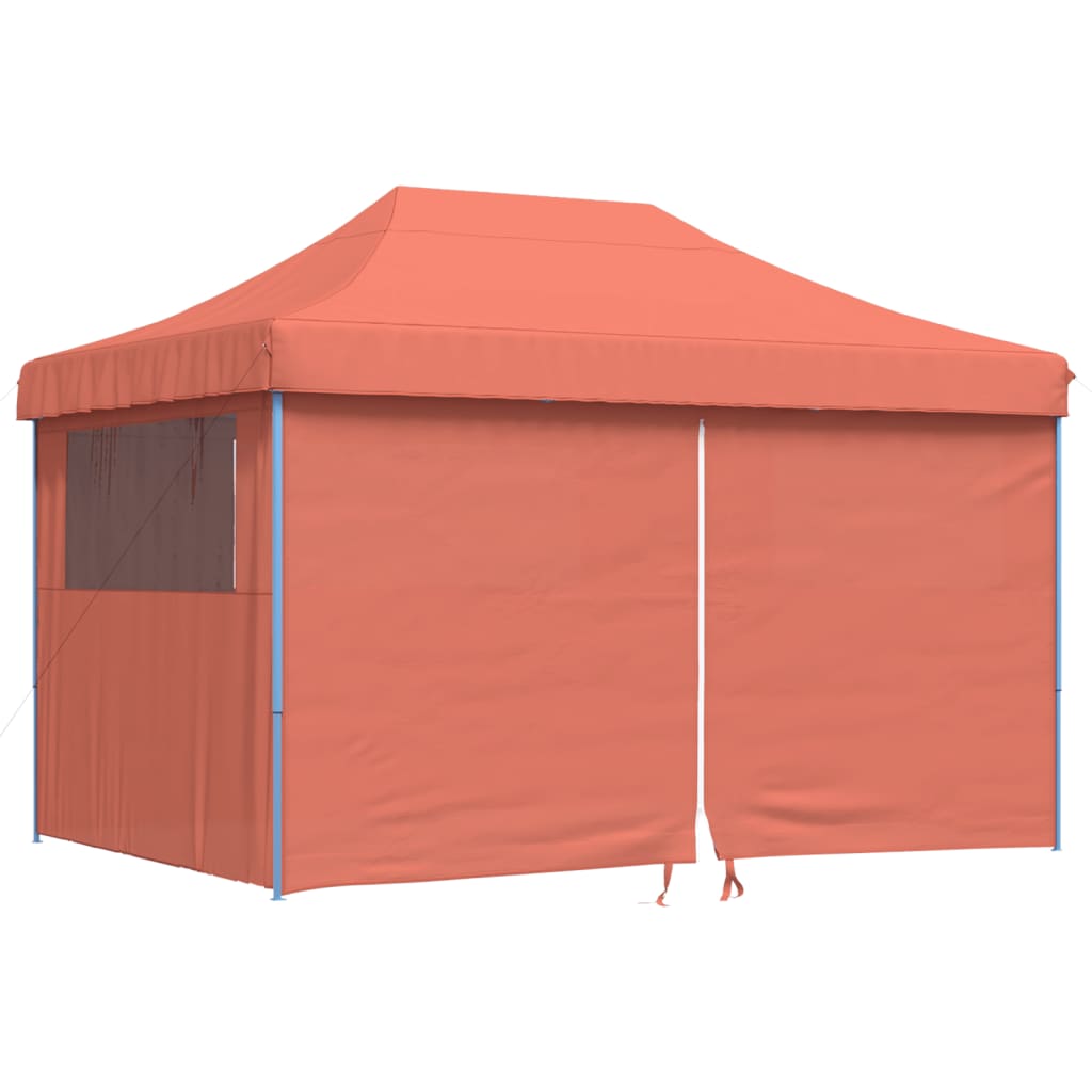 Vidaxl PartyTent Plegable plegable con 4 paredes laterales de color terracota