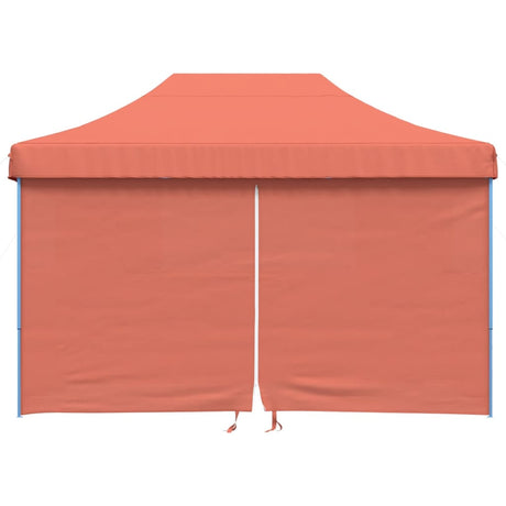 Tente de fête pop-up pliable Vidaxx avec 4 parois latérales, couleur terre cuite