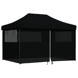 Vidaxl PartyTent sammenleggbar pop-up med 4 sidevegger svart