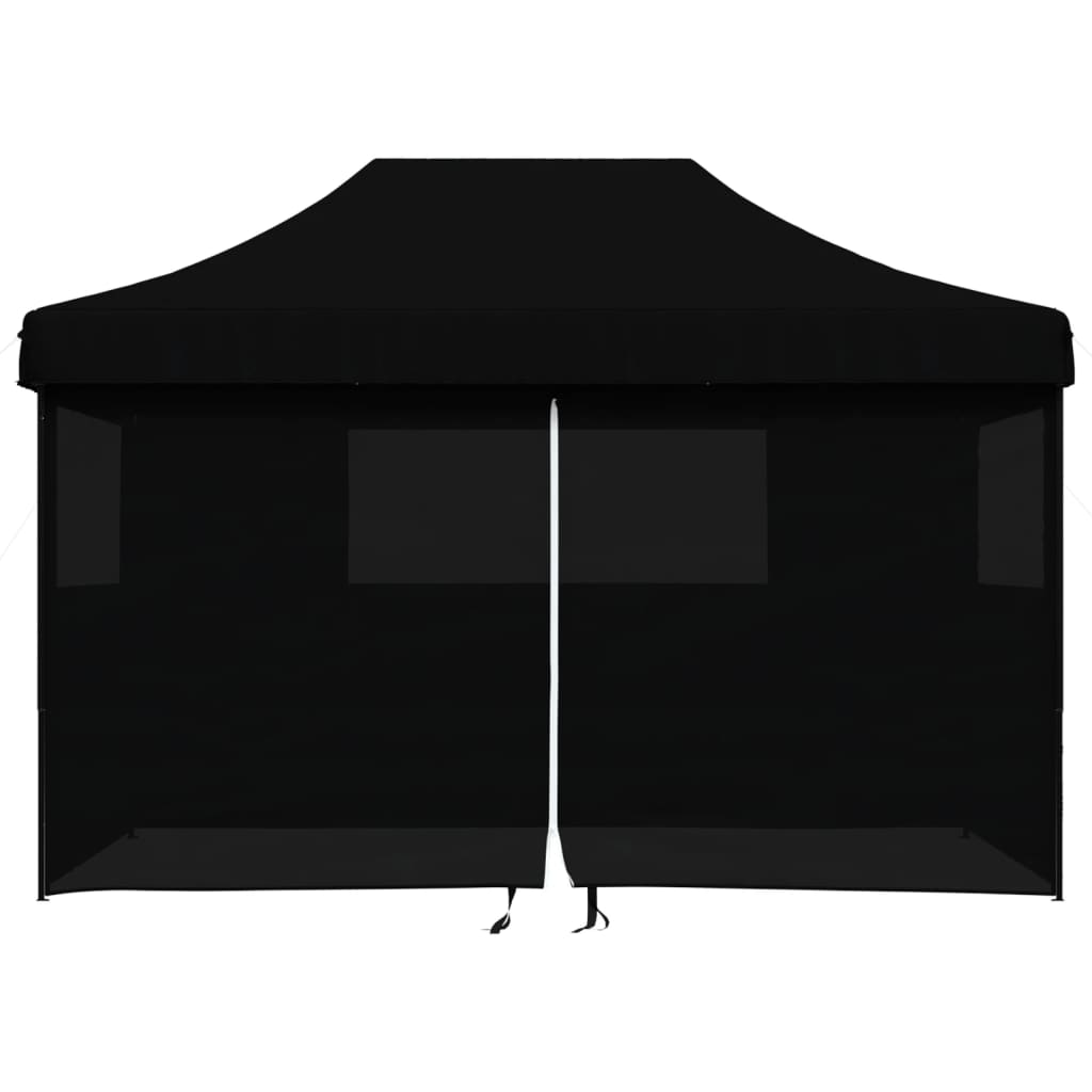 Vidaxl PartyTent sammenleggbar pop-up med 4 sidevegger svart