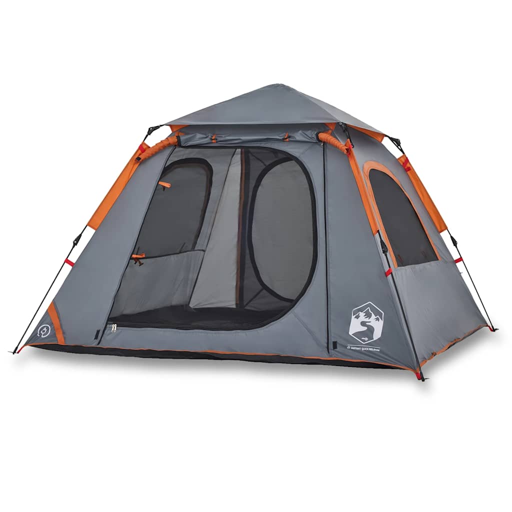 Vidaxl Dome Tent 4-osobowy szybki wydawanie Grey i Orange