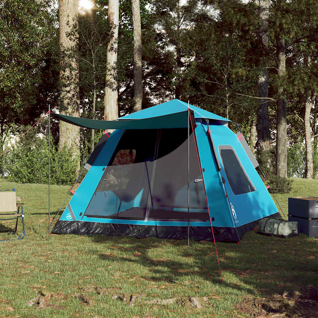 Tente dôme Vidaxl 5 personnes à dégagement rapide bleu