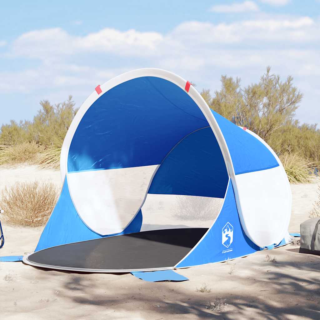 Vidaxl Beach Tent P-Up Waterproof Azure Blue