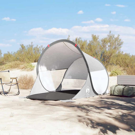VidaXL tente de plage pop-up imperméable gris