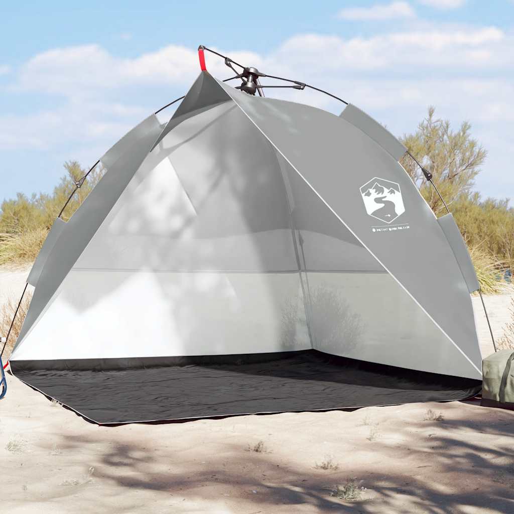 Vidaxl Tenda spiaggia impermeabile disconnessione rapida grigio