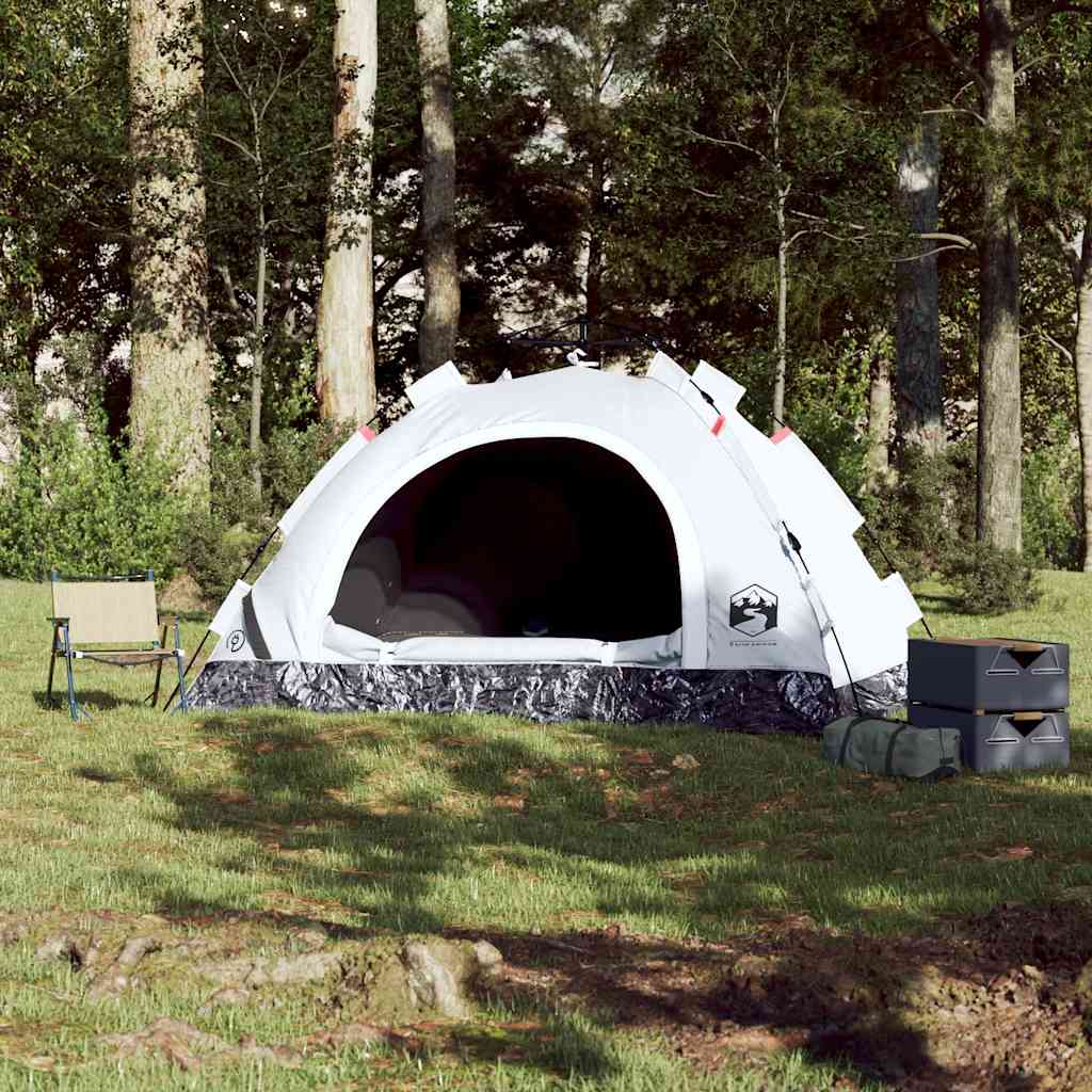 Tente Vidaxl 2 personnes à dégagement rapide tissu occultant blanc