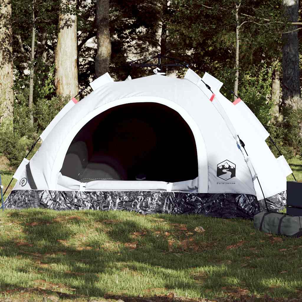 Tente Vidaxl 2 personnes à dégagement rapide tissu occultant blanc