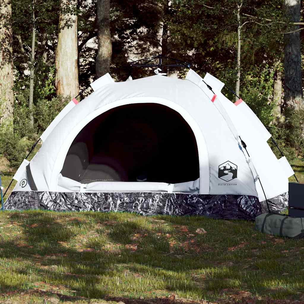 Tente Vidaxl 3 personnes à dégagement rapide tissu occultant blanc