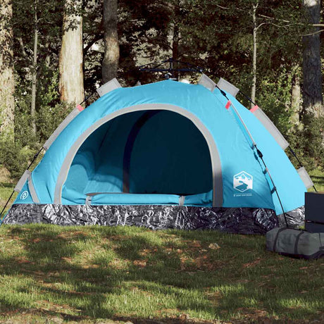 Tente VidaXL 4 personnes à dégagement rapide bleu