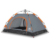 Vidaxl Tent 4-Persona Fast Release Grey and Orange