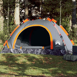 Tenda Vidaxl Rilascio veloce di 4 persone Grey e Orange