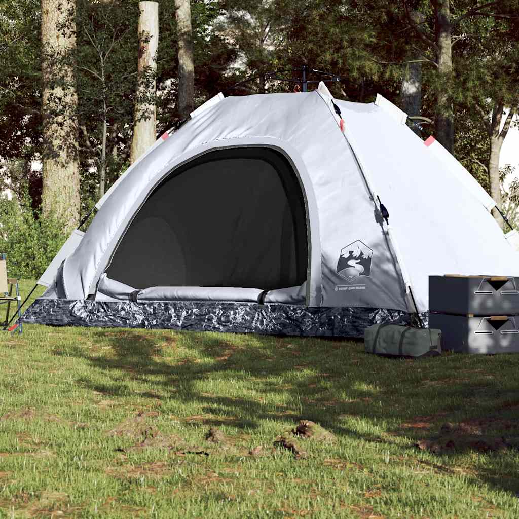 Tente Vidaxl 5 personnes à dégagement rapide tissu occultant blanc