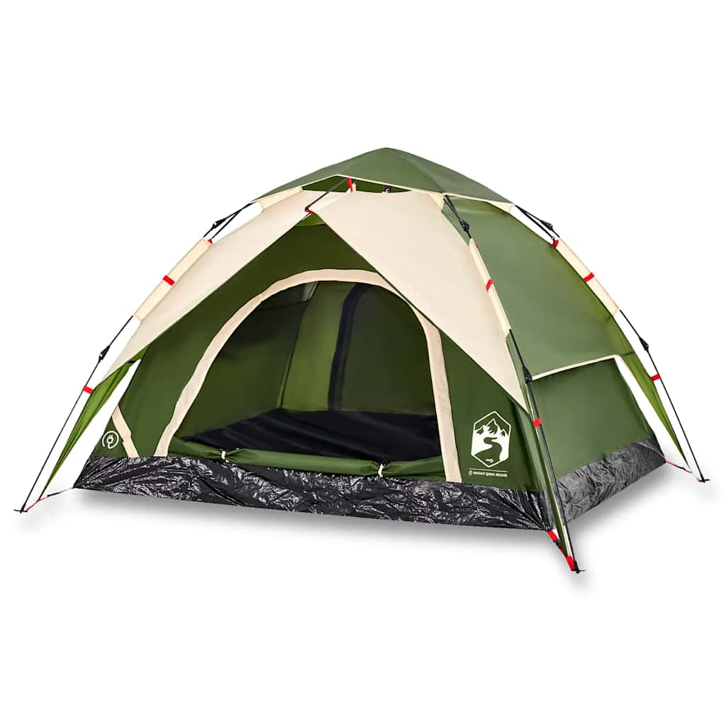 Vidaxl dome tente 3 personnes Fast Release Green