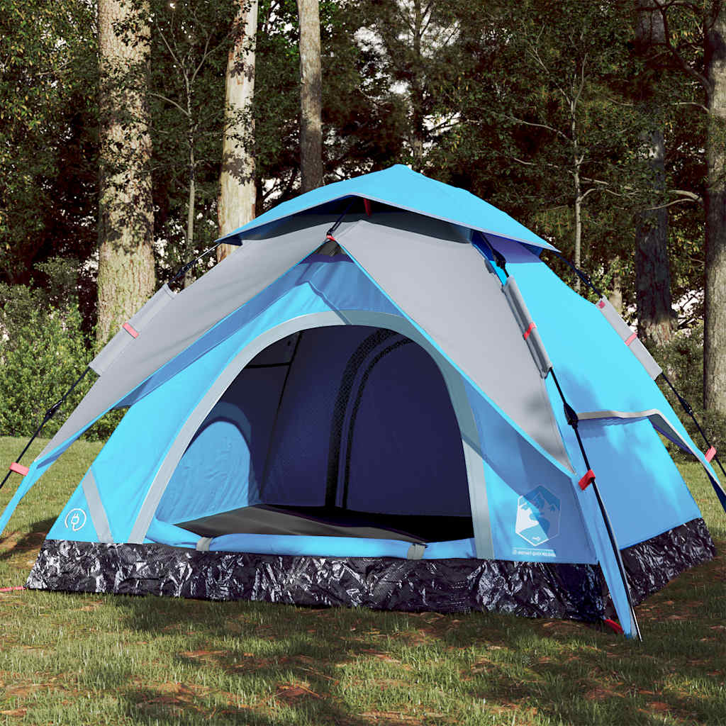 Vidaxl Dome Stan 3-Person Fast Release Blue