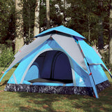 Vidaxl Dome Tent 3-Person Fast Release Blue