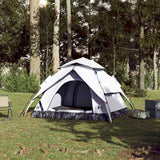 Vidaxl tente dôme 3 personnes à dégagement rapide tissu occultant blanc