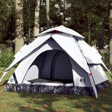Vidaxl tente dôme 3 personnes à dégagement rapide tissu occultant blanc