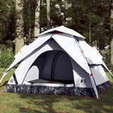 Vidaxl Dome Tält 3-person Fast Release Blackout Tyg White