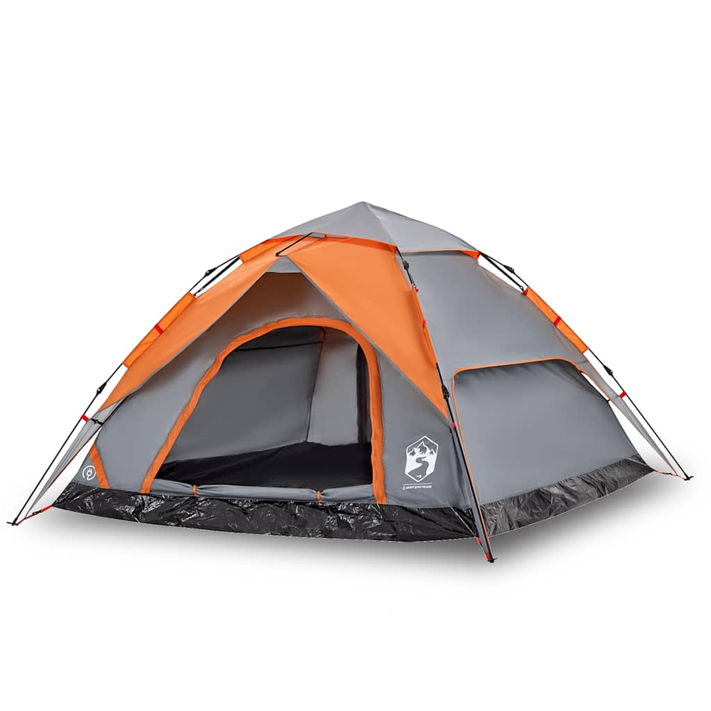 Vidaxl Dome Tenda Rilascio rapido 5 persone Grey and Orange