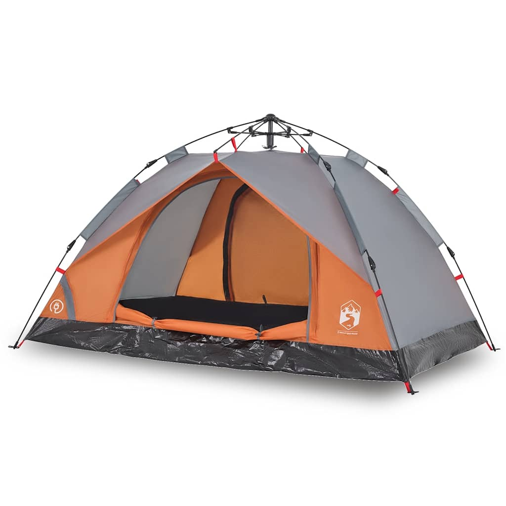 Vidaxl Dome Tent 2 Personne Fast Release Grey and Orange