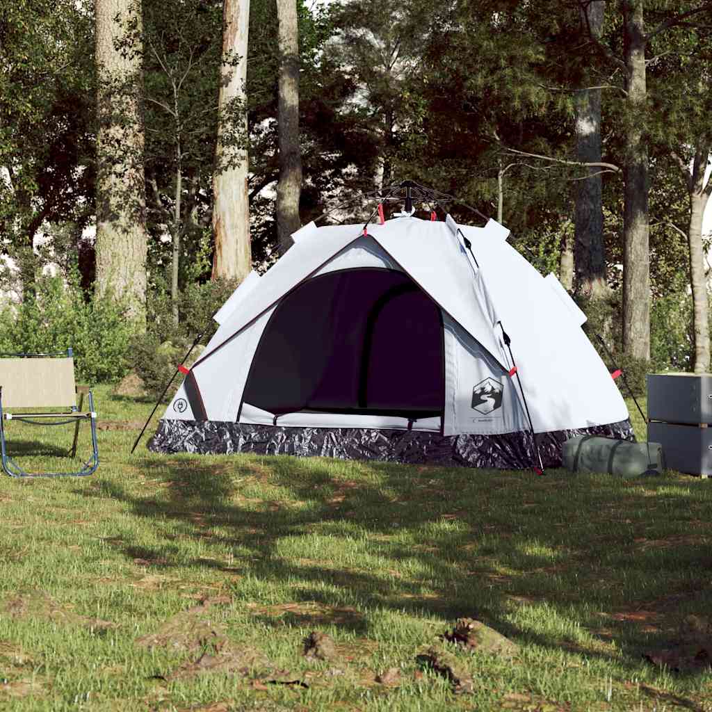 Vidaxl tente dôme 2 personnes à dégagement rapide tissu occultant blanc