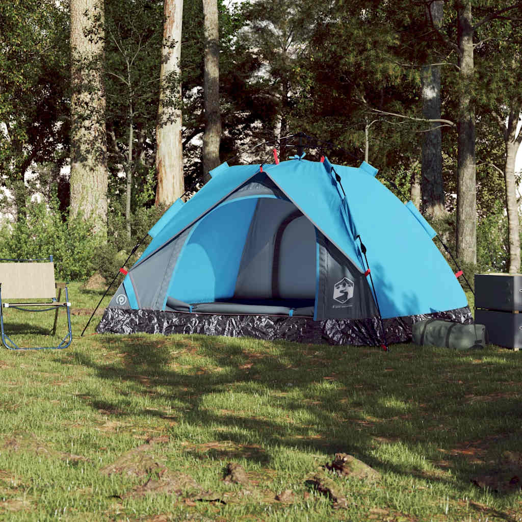 Vidaxl Dome Tent 3-Person Fast Release Blue