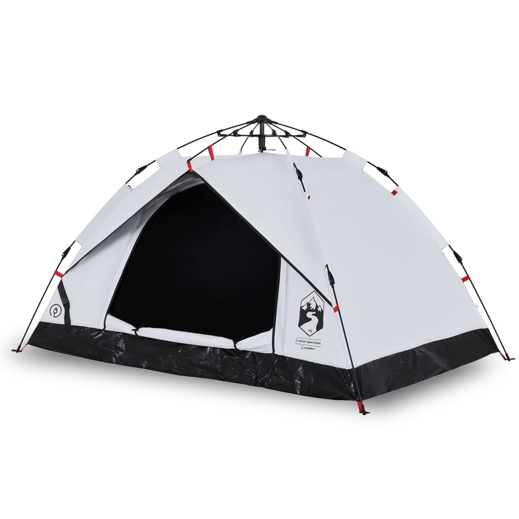 Vidaxl Dome Tent de 3 personas Liberación rápida Blanca blanca