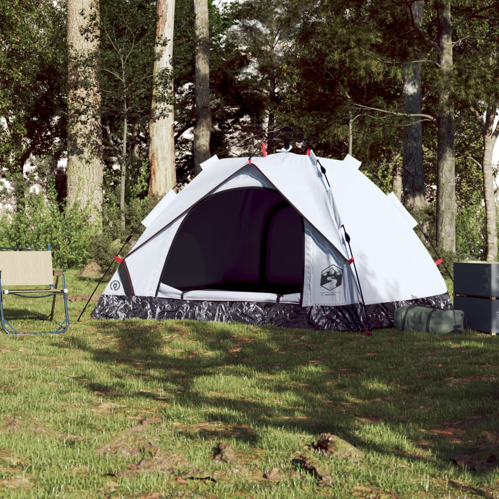 Vidaxl Dome Tent de 3 personas Liberación rápida Blanca blanca