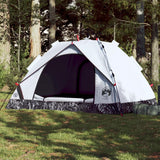 Vidaxl Dome Tent de 3 personas Liberación rápida Blanca blanca